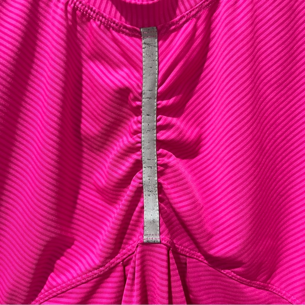 Athleta PUMP IT UP Pink Striped Athletic Long Sleeve Workout Shirt Size Small - Picture 4 of 8